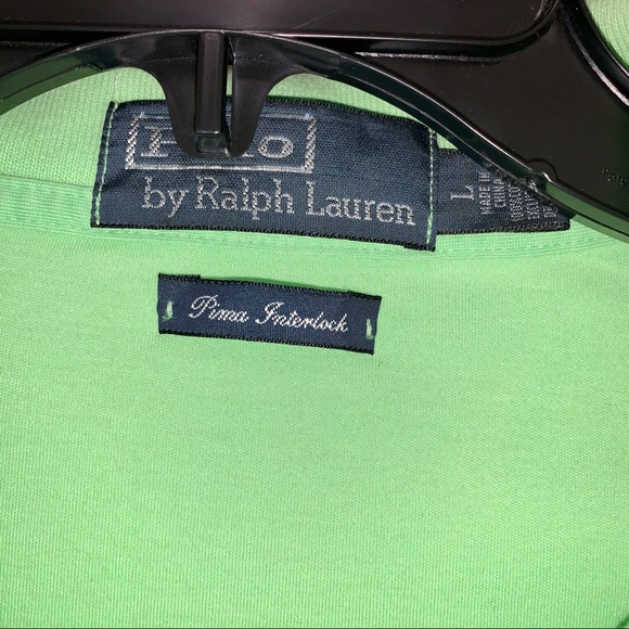 Vintage Ralph Lauren Pima Polo Shirt Green Large - Picture 5 of 5